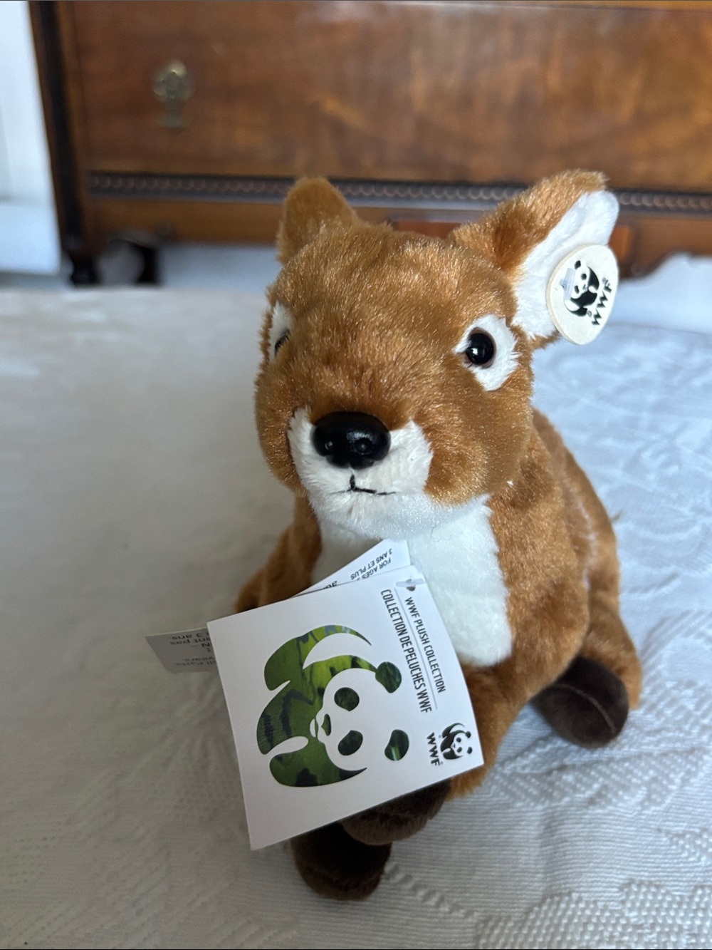 WWF Plush Fawn Deer Stuffed Animal - Brown and White